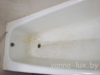 Наливная ванна в Гомеле. Фотографии до покраски и после нанесения жидкого акрила Пластол